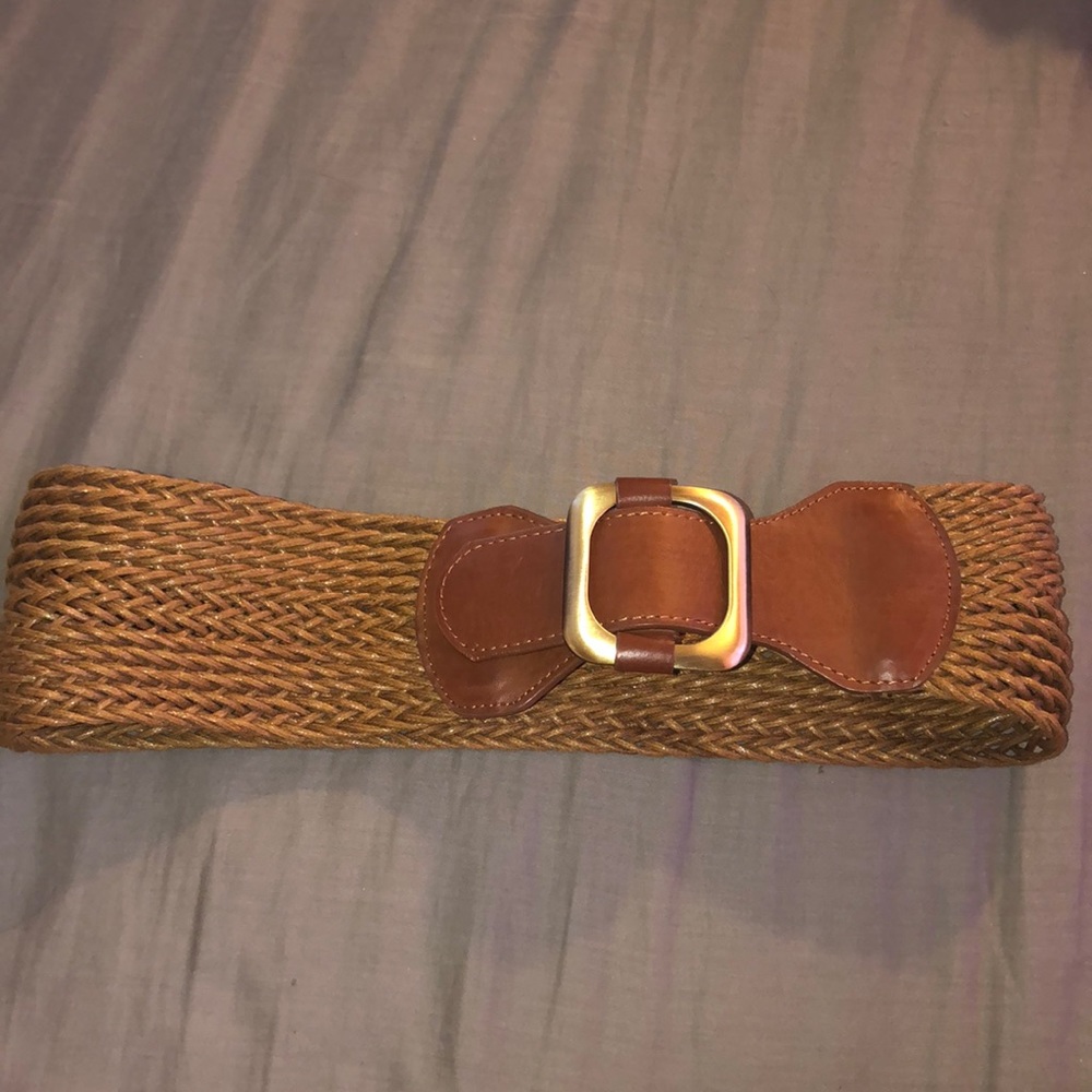 Brown braided belt